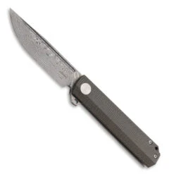 Boker Plus Cataclyst Green Micarta Flipper Knife, Damascus Blade