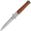 Magnum 01YA101 Stiletto Linerlock Folding Pocket Knife With Brown Wood Onlay Handle -Knives Shop 111163 111192