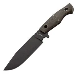 Boker Plus 02BO293 Rold Fixed Blade Black Sk5 Knife With Green Canvas Micarta Handle