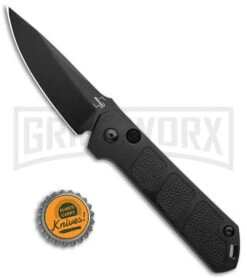 Boker Kihon Black Automatic Knife - Black Plain -Knives Shop Boker Burnley Kihon DP Auto Black BHQ 101390 jr bottlecap large