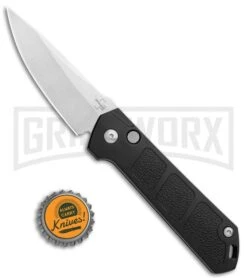 Boker Kihon Black Automatic Knife - Stonewash Plain -Knives Shop Boker Burnley Kihon DP Auto SW BHQ 101389 jr bottlecap large