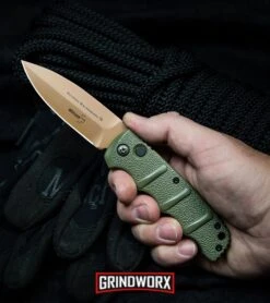 Boker Kalashnikov Desert Warrior Dagger Automatic Knife - Copper Plain -Knives Shop Boker Desert Warrior Kalashnikov Dagger Automatic Knife OD Green Copper BHQ30436 kp rope in hand web large