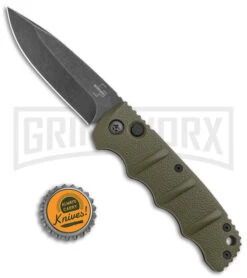 Boker Kalashnikov OD Green Automatic Knife - Drop Point Smokewash Plain -Knives Shop Boker Kalashnikov Auto OD Green D2 Smokewash BHQ 144761 jr bottlecap large