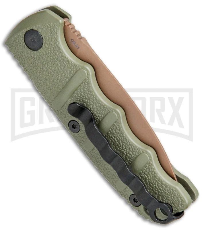 Boker Desert Warrior Mini Kalashnikov OD Green Automatic Knife - Copper Plain 5 Boker Desert Warrior Mini Kalashnikov OD Green Automatic Knife - Copper Plain - Image 3