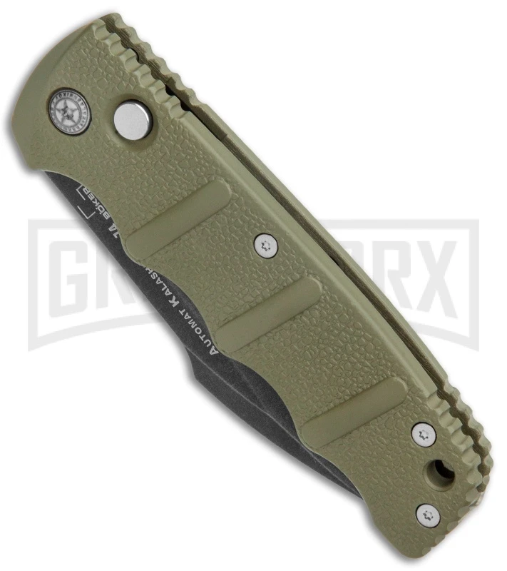 Boker Kalashnikov OD Green Automatic Knife - D2 Harpoon Smokewash Plain 4 Boker Kalashnikov OD Green Automatic Knife - D2 Harpoon Smokewash Plain - Image 2