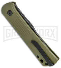 Boker Lundquist Alluvial Green Aluminum Automatic Knife - Black Stonewash Plain 8 Boker Lundquist Alluvial Green Aluminum Automatic Knife - Black Stonewash Plain -Knives Shop Boker Lundquist Alluvial Auto OD Green Aluminum Black SW BHQ 125069 jr side large
