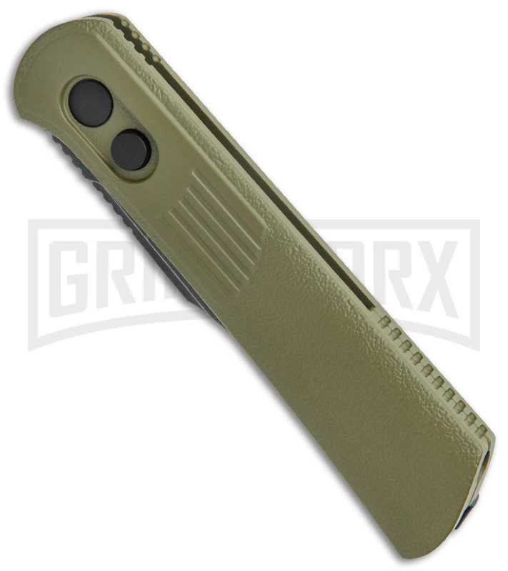 Boker Lundquist Alluvial Green Aluminum Automatic Knife - Black Stonewash Plain 4 Boker Lundquist Alluvial Green Aluminum Automatic Knife - Black Stonewash Plain - Image 2