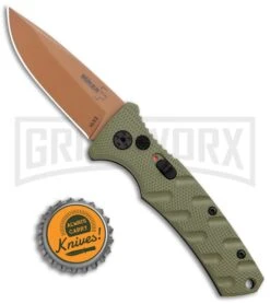 Boker Mini Strike Automatic Knife Black - Drop Point Copper Plain -Knives Shop Boker Mini Strike Auto OD Green Copper 01BO438NSOI BHQ 99631 jr bottlecap large