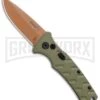 Boker Mini Strike Automatic Knife Black - Drop Point Copper Plain