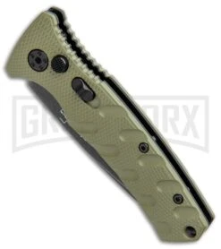 Boker Mini Strike Automatic Knife OD Green - Drop Point Black SW Plain -Knives Shop Boker Mini Strike Auto OD Green Smokewash 01BO437NSOI BHQ 99630 jr spine large