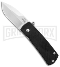 Boker Plus Shamsher Black Automatic Liner Lock Knife - Satin Plain