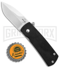 Boker Plus Shamsher Black Automatic Liner Lock Knife - Satin Plain -Knives Shop Boker Plus Shamsher Auto LL Black G 10 Satin BHQ 139170 jr bottlecap large