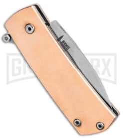 Boker Plus Shamsher Copper Automatic Liner Lock Knife - Satin Plain -Knives Shop Boker Plus Shamsher Auto LL Copper Satin BHQ 139171 jr side 2 large