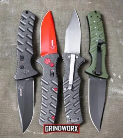 Boker Plus Black Widow Strike Automatic Knife - Drop Point Red -Knives Shop Boker Plus Strike Drop Point Automatic Knife OD Green Black D2 BHQ 97033 kp canvas bag web large