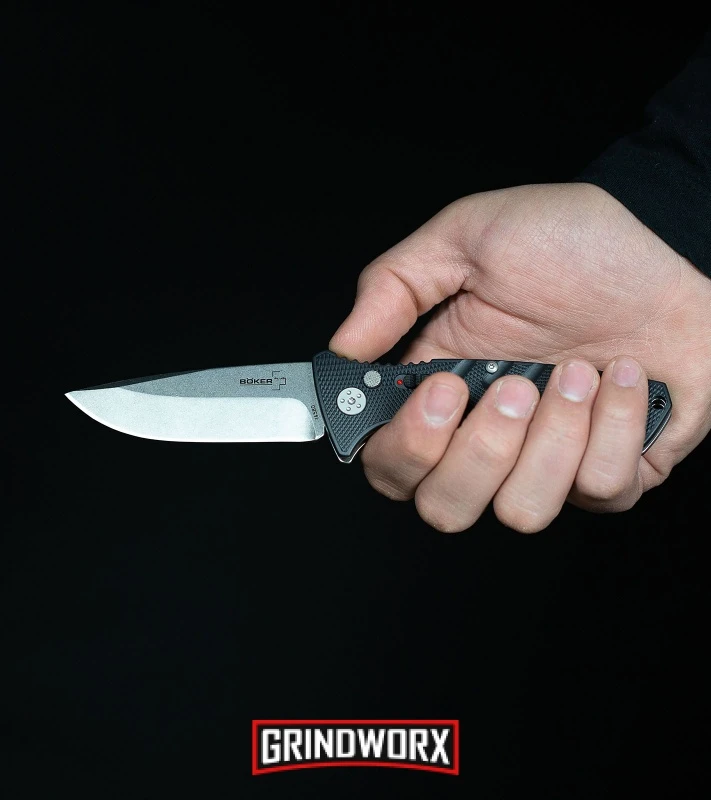 Boker Plus Strike Coyote Brown Automatic Knife - Tanto Black SW Serr 9 Boker Plus Strike Coyote Brown Automatic Knife - Tanto Black SW Serr - Image 7