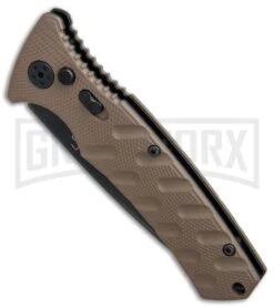 Boker Plus Strike Coyote Brown Automatic Knife - Tanto Black SW Serr 13 Boker Plus Strike Coyote Brown Automatic Knife - Tanto Black SW Serr -Knives Shop Boker Plus Strike Tanto Coyote Brown black sw serr BHQ 67885 er spine large
