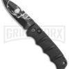 Boker Kalashnikov Skull Black Automatic Knife - Dagger Black Plain -Knives Shop Boker Skull Kalashnikov Dagger Auto Black D2 BHQ 48870 jr large
