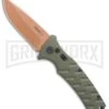 Boker Plus Strike Desert Warrior OD Green Automatic Knife - D2 Drop Point Copper