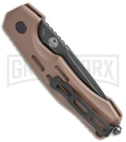 Boker Thunder Storm Automatic Knife Coyote - Blackwash Plain -Knives Shop Boker Thunder Storm Auto Coyote Blak SW BHQ 110586 jr bottlecap large