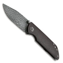 Boker M4 Sherman Brown Burlap Micarta Damascus Knife