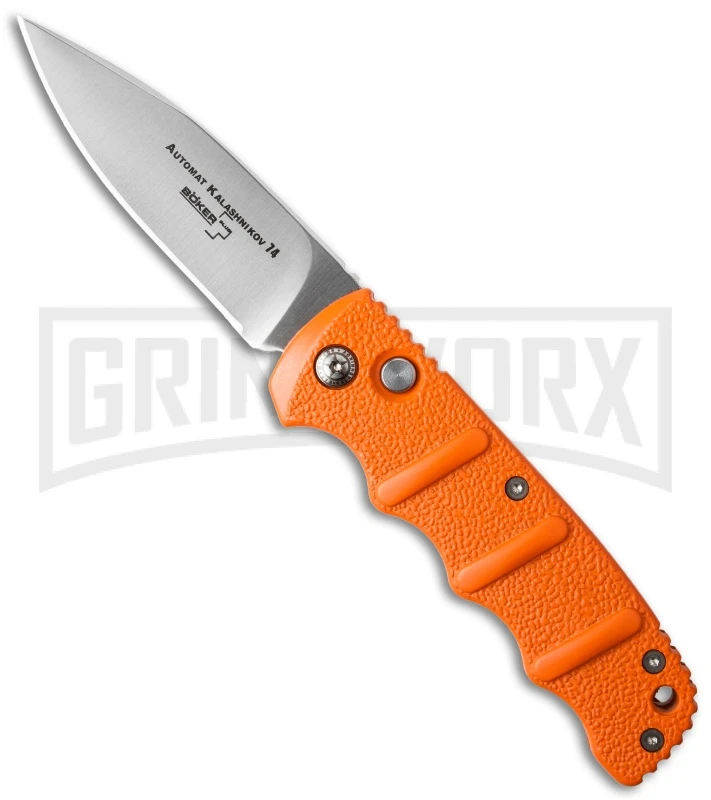 Boker Kalashnikov Orange Automatic Knife - Satin Plain 3 Boker Kalashnikov Orange Automatic Knife - Satin Plain